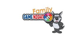 Wolf holding Family Game Night Sign